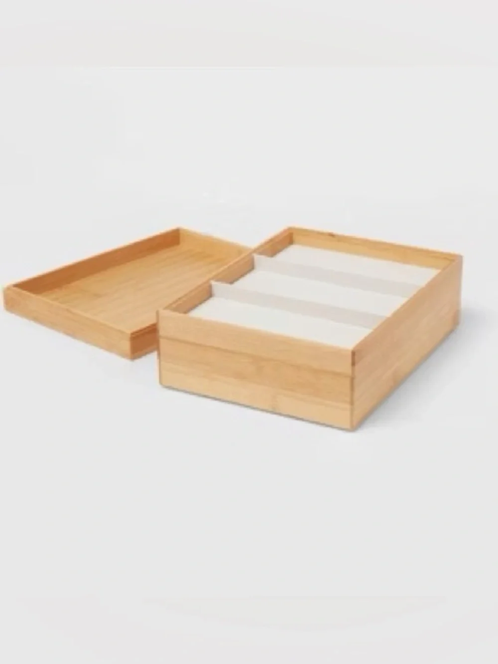 Stackable Bamboo Accessory Tray Set with Lid 9